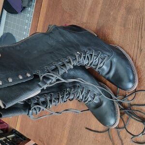 Freebirds Grany Black Leather Boots Women’s Size 12